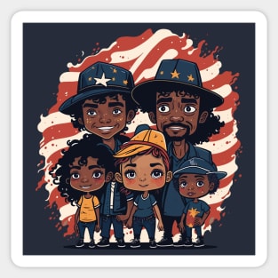 Patriotic American Family Sticker